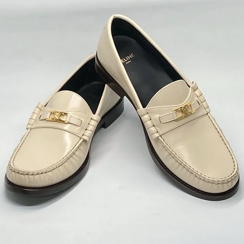 Celine Luco Triomphe in polished bull loafers size 39